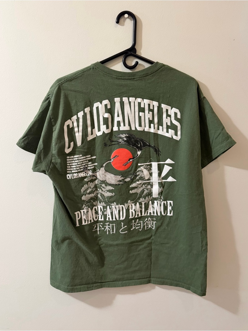 CV Los Angeles "Peace and Balance" Graphic Tee - Olive Green